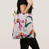 Roze orchideeën tote bag (Dichtbij)