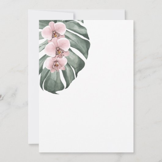 Roze orchideeën Tropisch paradise Vrijgezellenfees Kaart (Achterkant)