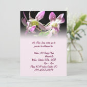 Roze Orchideeën Uitnodiging (Staand voorkant)