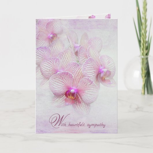 roze orchideeën verlies van grootmedeleven bedankkaart (Voorkant)