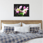 Roze Orchideeën Verpakt Canvas (Insitu (Slaapkamer))