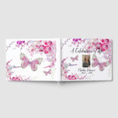 Roze Orchideeën & Vlinder Gastboek Gastenboek (Volledig)