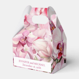 Roze Orchideeën Waterverf Favoriete Dozen Bedankdoosjes