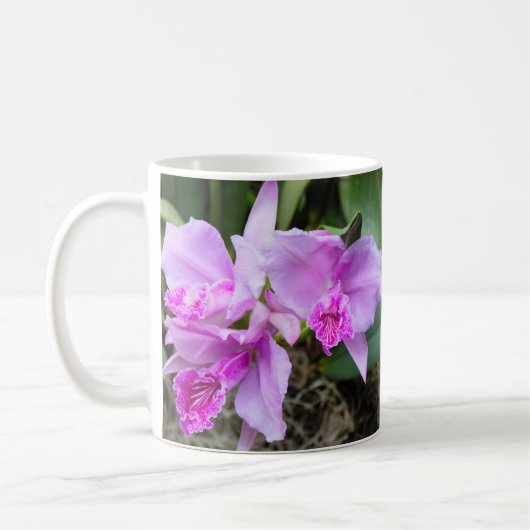 Roze Orchids Bouquet Koffiemok (Links)