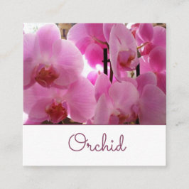 Roze Orchids Flowers Vierkante Visitekaartje