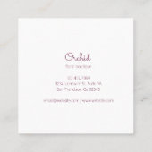 Roze Orchids Flowers Vierkante Visitekaartje (Achterkant)