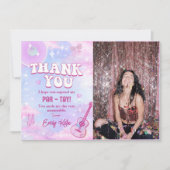 Roze oren verjaardagsfeestje bedankkaart (Voorkant)