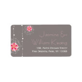 Roze Origami Hanging Ornament Lights Asian Wedding Etiket (Voorkant)