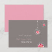 Roze Origami Hanging Ornament Lights Asian Wedding Kaart (Voorkant / Achterkant)