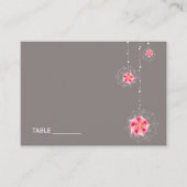 Roze Origami Hanging Ornament Lights Asian Wedding Plaatskaartje (Voorkant)