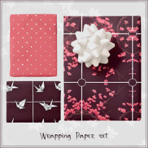Roze Origami Kraan Kersenbloesem Wrapping Papier