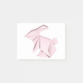 Roze origamirabbit post-it® notes (Voorkant)