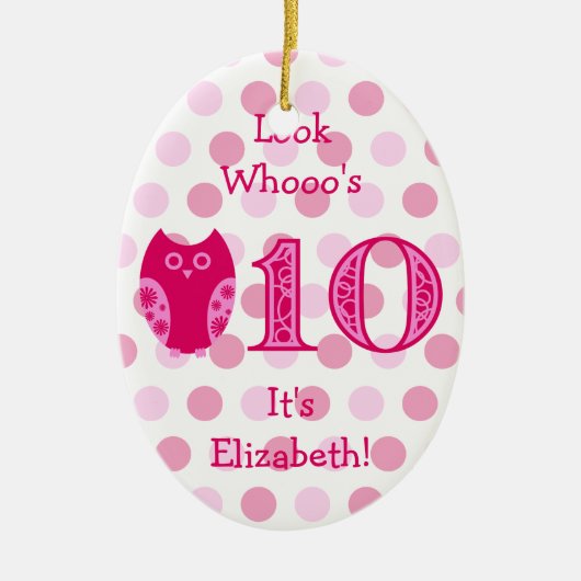 Roze ornament 10th Birthday Foto Ornament (Voorkant)