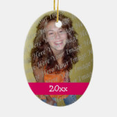 Roze ornament 10th Birthday Foto Ornament (Achterkant)