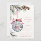 Roze Ornament Baby Shower Kaart (Voorkant)