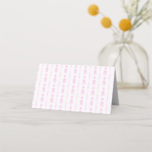 Roze Ornament Garland Christmas Place Card Plaatskaartje (Achterkant)