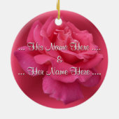 Roze Ornament Gepersonaliseerde Roos Decoraties (Achterkant)