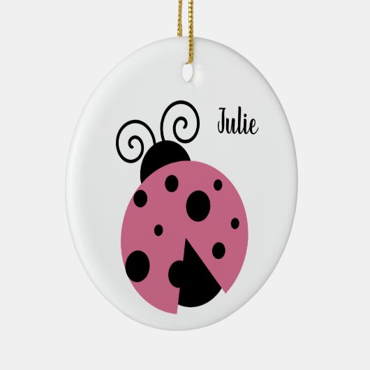 Roze Ornament Ladybug Ronde (Rechts)