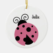 Roze Ornament Ladybug Ronde (Voorkant)