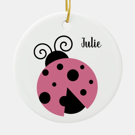 Roze Ornament Ladybug Ronde (Voorkant)