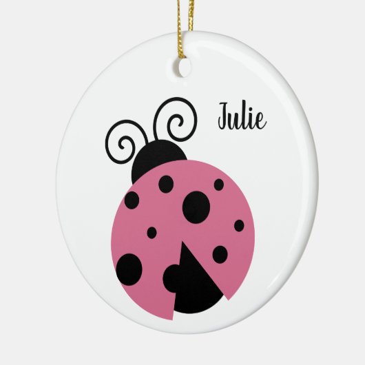 Roze Ornament Ladybug Ronde (Links)