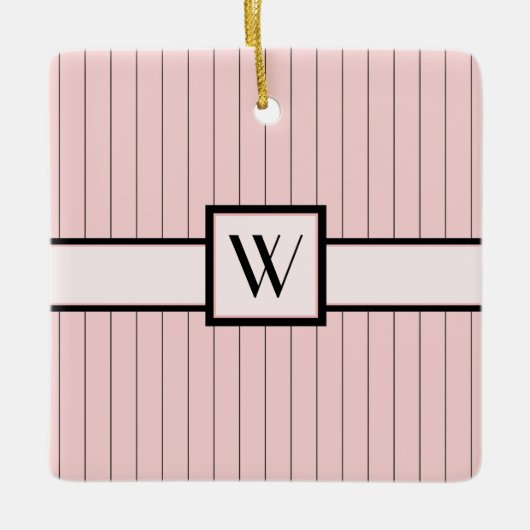 Roze ornament met zwarte pinstripes (Voorkant)