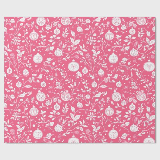 Roze Ornament ontwerp Cadeaupapier (Vlak)