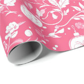 Roze Ornament ontwerp Cadeaupapier (Rol Hoek)