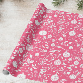 Roze Ornament ontwerp Cadeaupapier