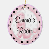 Roze ornament voor draaistoeling van deur (Links)