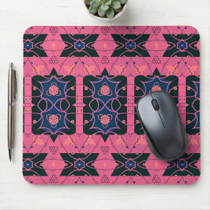 Roze, ornamentaal geometrisch patroon muismat