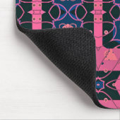 Roze, ornamentaal geometrisch patroon muismat (Hoek)