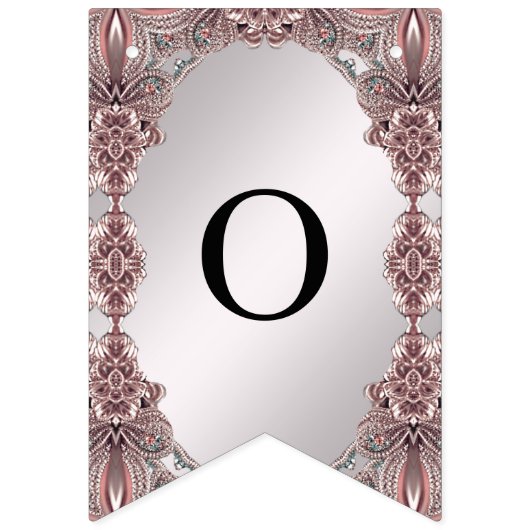 Roze Ornamental Bunting Flag Vlaggetjes (Tweede vlag)