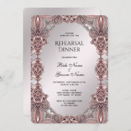 Roze Ornamental Repetitie Diner Uitnodiging