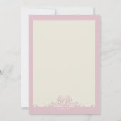 Roze Ornamentele Religieuze Uitnodiging (Achterkant)