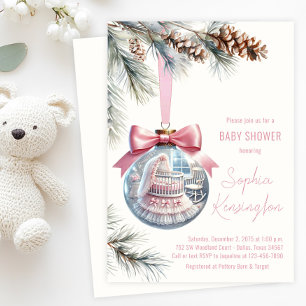 Roze Ornamenten Baby shower Kaart