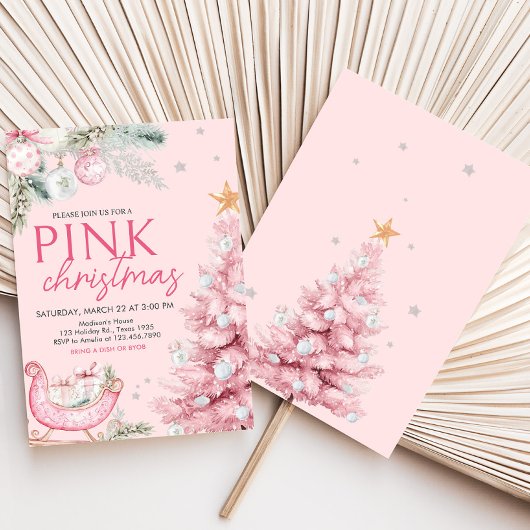 Roze Ornamenten Kerstfeest Kaart