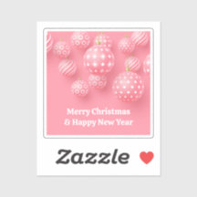 Roze Ornamenten Vrolijk Kerstfeest en Gelukkig Nie