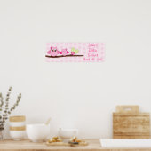 Roze orwl - Aangepaste Baby shower banner Poster (Keuken)