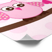 Roze orwl - Aangepaste Baby shower banner Poster (Hoek)