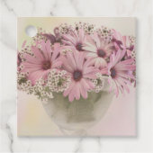 Roze osteospernum bedankjes labels (Voorkant)