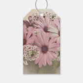 Roze osteospernum cadeaulabel (Voorkant)