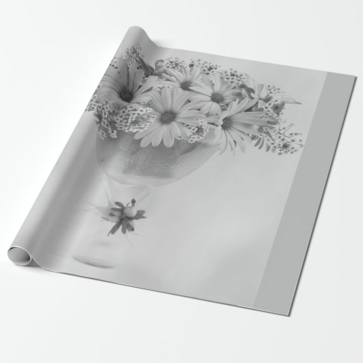 Roze osteospernum cadeaupapier (Uitgerold)