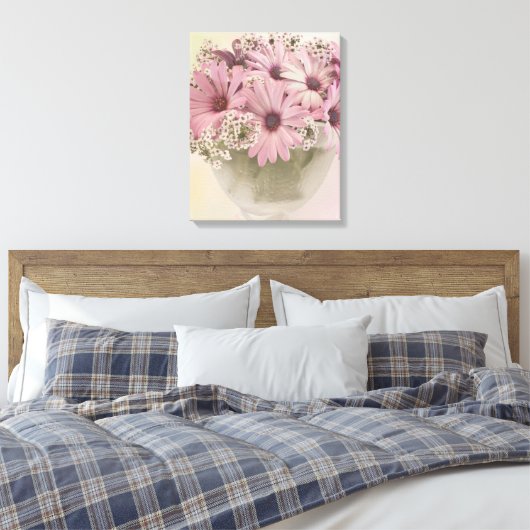 Roze osteospernum canvas afdruk (Insitu (Slaapkamer))