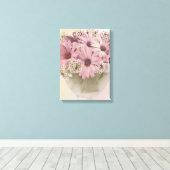 Roze osteospernum canvas afdruk (Insitu (Houten vloer))