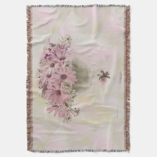 Roze osteospernum deken (Voorkant Verticaal)