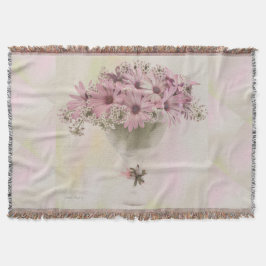 Roze osteospernum deken