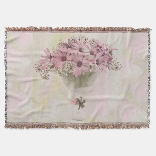 Roze osteospernum deken (Voorkant)