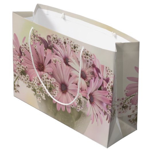 Roze osteospernum groot cadeauzakje (Achterkant Gekanteld)