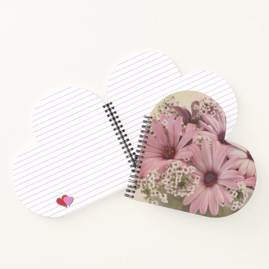 Roze osteospernum notitieboek (Binnen)